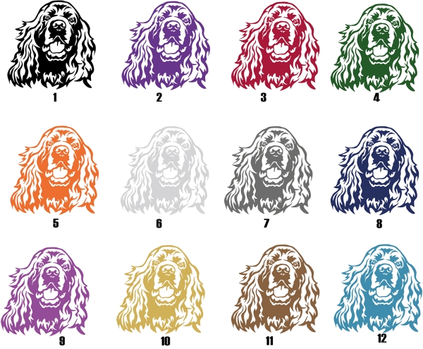Autoaufkleber "Sussex Spaniel" Kopf