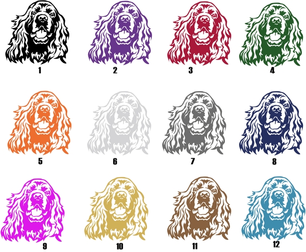 Autoaufkleber "Sussex Spaniel" Kopf
