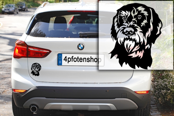 Autoaufkleber "Cesky Fousek"  (Böhmisch Rauhbart) Kopf