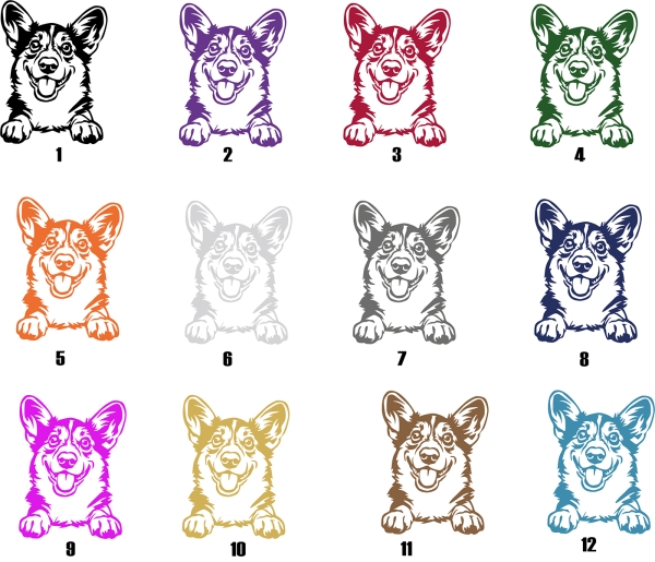 Autoaufkleber "Welsh Corgi" Kopf