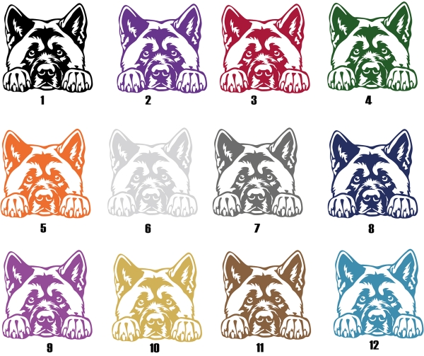 Autoaufkleber "American Akita" Kopf