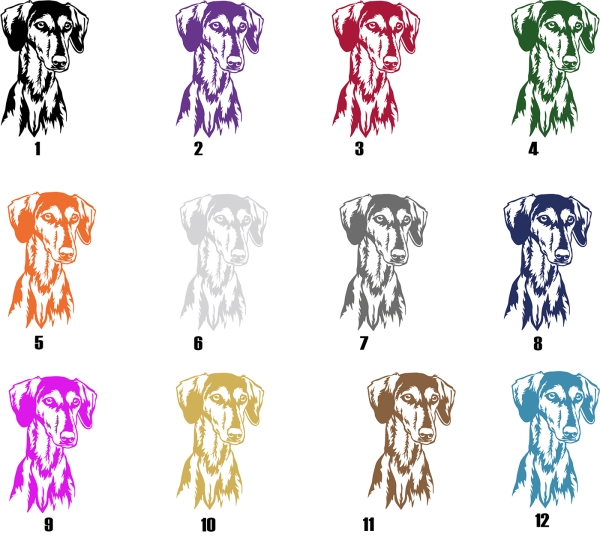 Autoaufkleber "Saluki (Kurzhaar)" Kopf