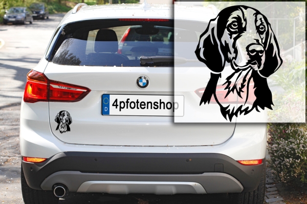 Autoaufkleber "Finnischer Laufhund - Finnenbracke" Kopf