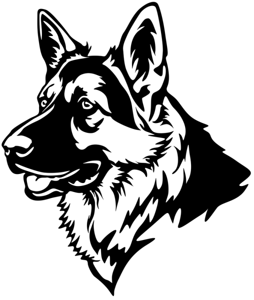 Aufkleber Schäferhund Kopf