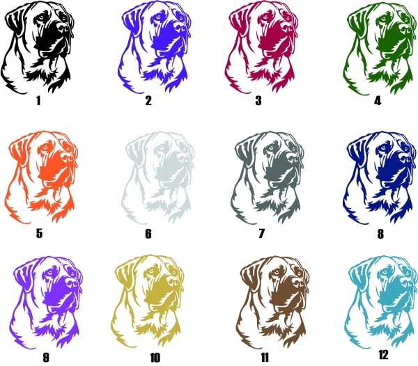 Autoaufkleber "Boerboel" Kopf