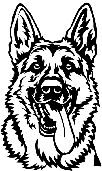 Aufkleber Schäferhund Kopf