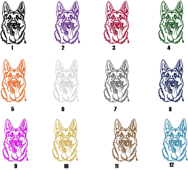 Autoaufkleber "Deutscher Schäferhund" Kopf