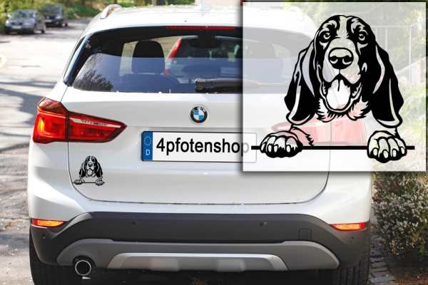 Autoaufkleber "Basset Hound" Kopf