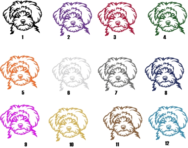 Autoaufkleber "Maltipoo" Kopf