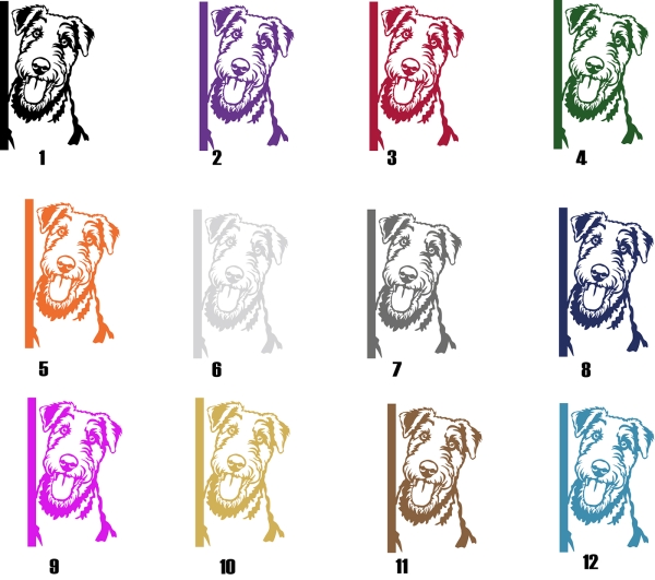 Autoaufkleber "Airedale Terrier" Kopf