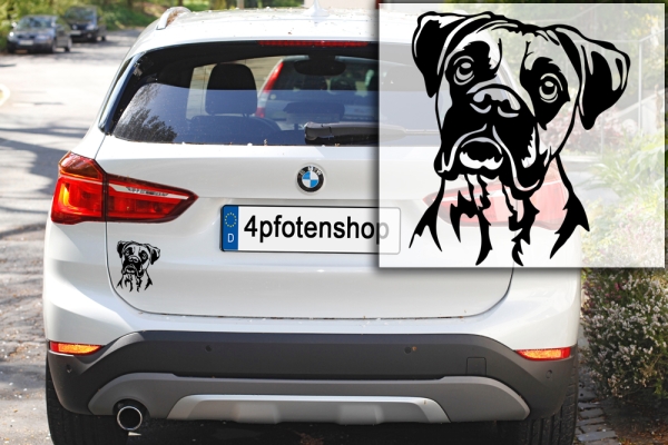 Autoaufkleber "Boxer" Kopf