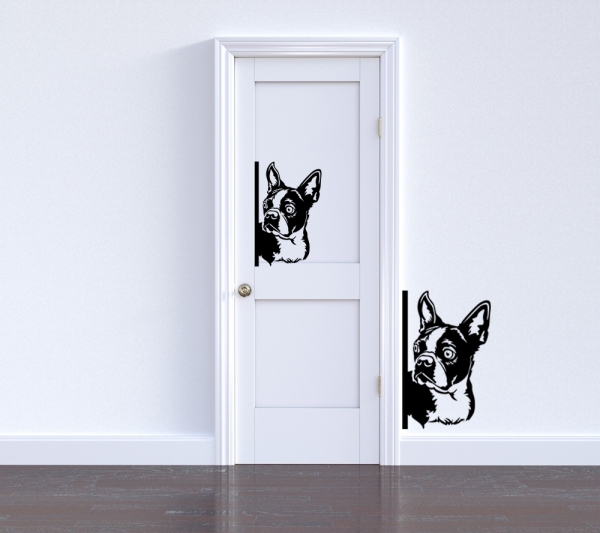 Autoaufkleber "Boston Terrier" Kopf