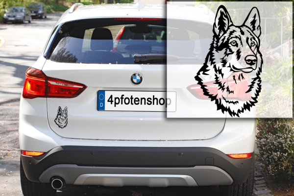 Autoaufkleber "Tschechischer Wolfhund" Kopf