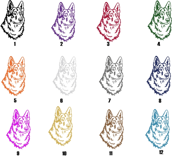 Autoaufkleber "Tschechischer Wolfhund" Kopf