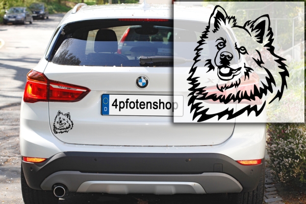 Autoaufkleber "Volpino Italiano" Kopf