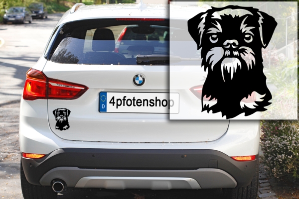 Autoaufkleber "Brüsseler Griffon" Kopf