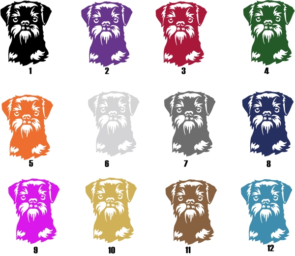 Autoaufkleber "Brüsseler Griffon" Kopf