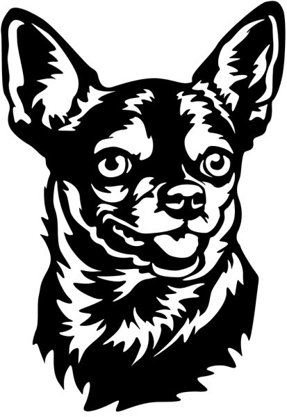 Aufkleber Chihuahua Kopf