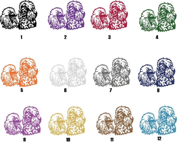 Autoaufkleber "Pudel (Großpudel)" Köpfe
