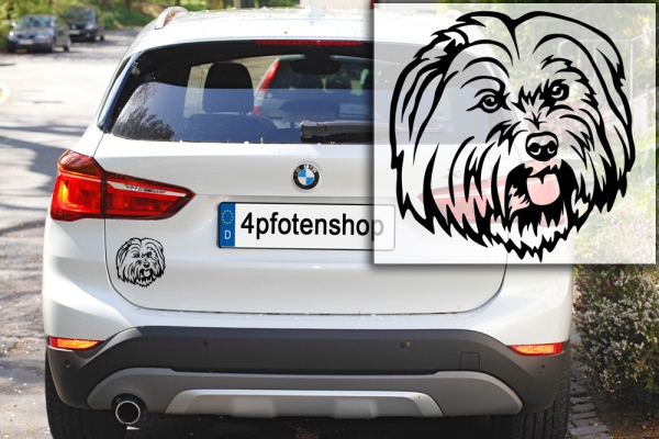 Autoaufkleber "Coton de Tulear" Kopf