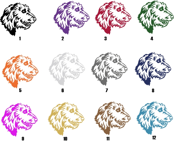 Autoaufkleber "Irish Wolfhound" Kopf