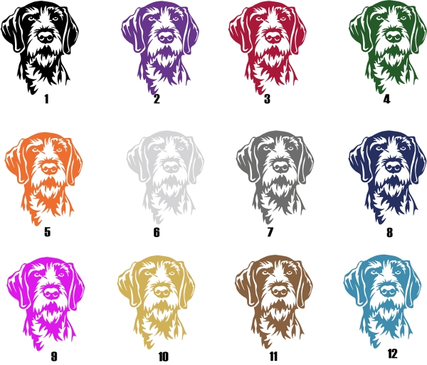 Autoaufkleber "Deutsch Drahthaar" Kopf