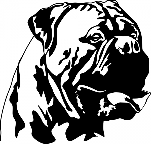 Aufkleber Bullmastiff Kopf