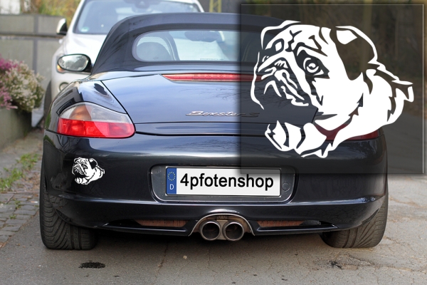 Autoaufkleber "Mops" Kopf