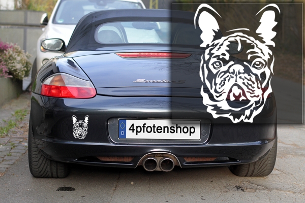 Autoaufkleber "Französische Bulldogge" Kopf