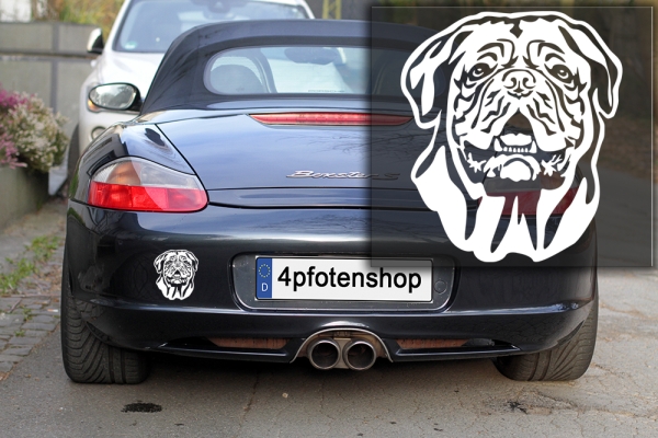 Autoaufkleber "Bordeauxdogge" Kopf