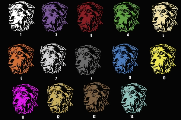 Autoaufkleber "Scottish Deerhound" Kopf