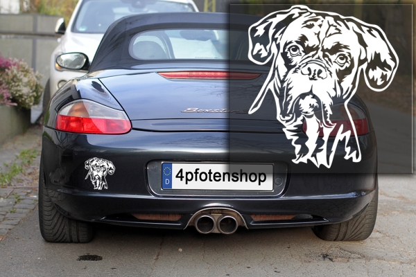 Autoaufkleber "Boxer" Kopf