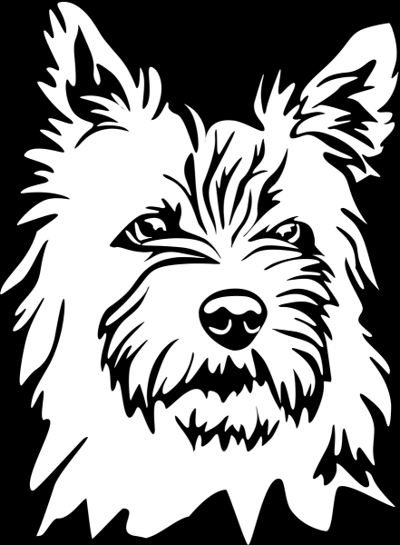 Aufkleber Cairn Terrier Kopf