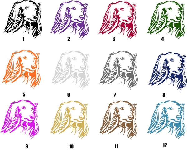Autoaufkleber "Dackel (Langhaar)" Kopf