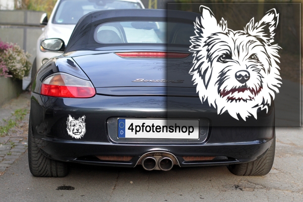 Autoaufkleber "Cairn Terrier" Kopf