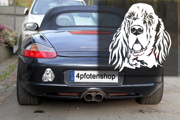 Autoaufkleber "Englischer Setter" Kopf