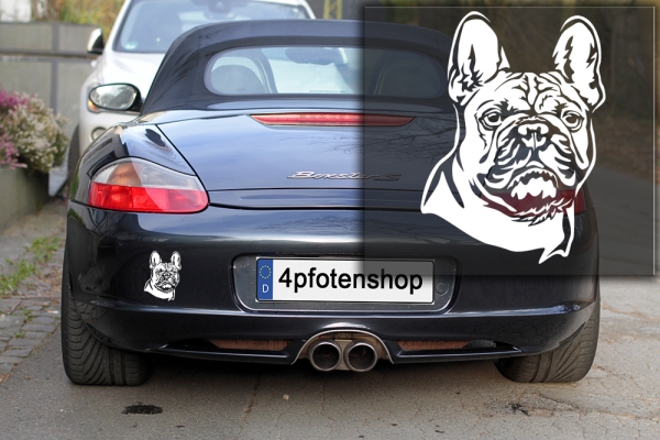 Autoaufkleber "Französische Bulldogge" Kopf