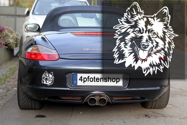 Autoaufkleber "Wolfsspitz" Kopf