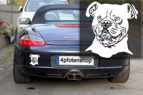 Autoaufkleber "American Bulldog" Kopf