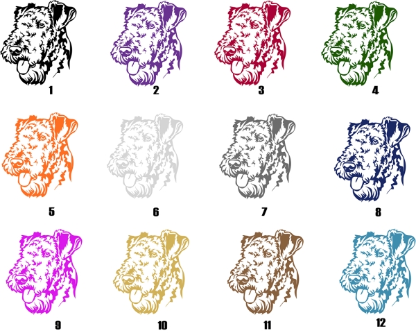 Autoaufkleber "Airedale Terrier" Kopf