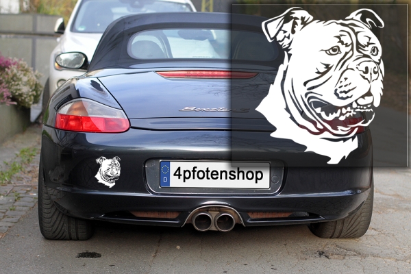 Autoaufkleber "Old Englisch Bulldog" Kopf