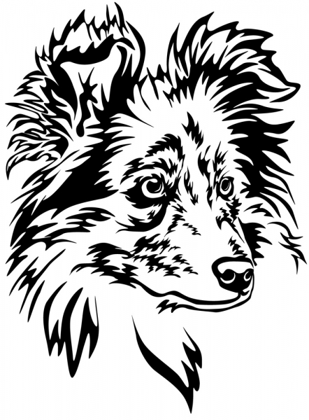 Aufkleber Sheltie Kopf