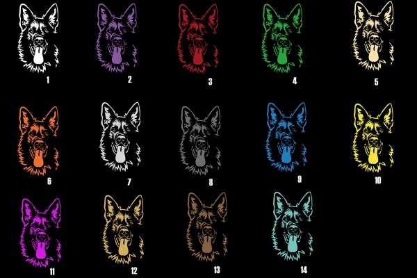Autoaufkleber "Deutscher Schäferhund" Kopf