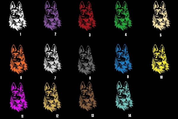 Autoaufkleber "Deutscher Schäferhund" Kopf