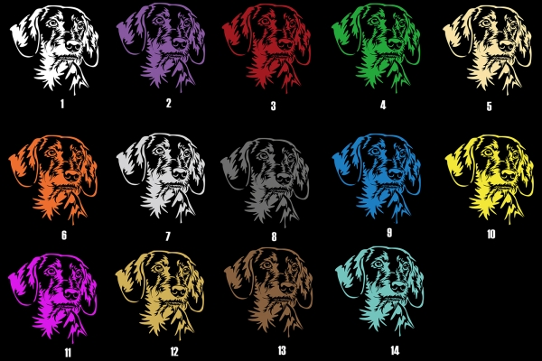 Autoaufkleber "Dackel (Rauhaar)" Kopf