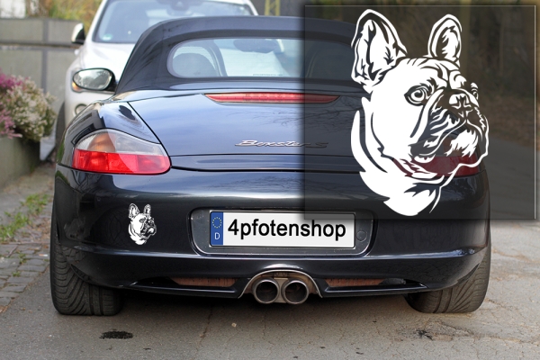 Autoaufkleber "Französische Bulldogge" Kopf