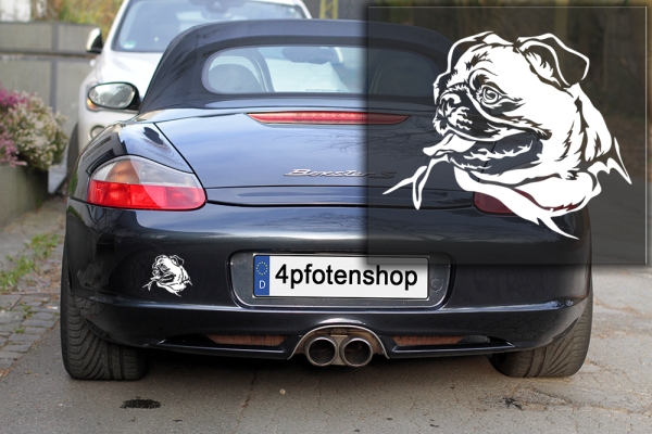 Autoaufkleber "Mops" Kopf