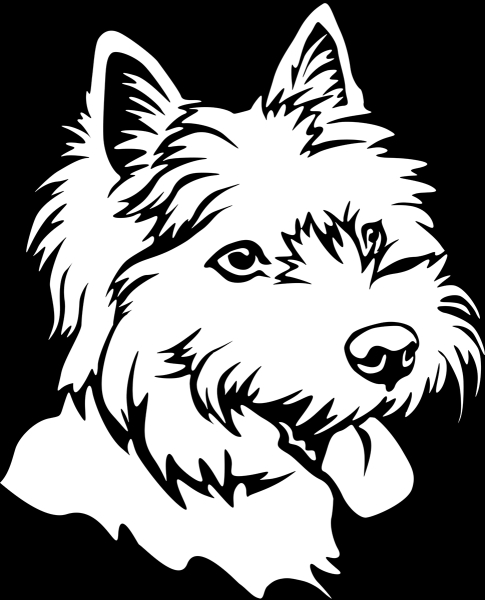 Aufkleber West Highland Terrier Kopf