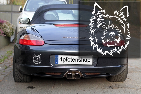 Autoaufkleber "Cairn Terrier" Kopf