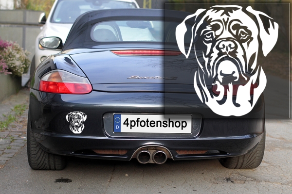 Autoaufkleber "Bordeauxdogge" Kopf